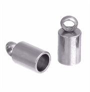 Enderør - endedup. Rustfri stål. 5 mm hul. 10 stk.